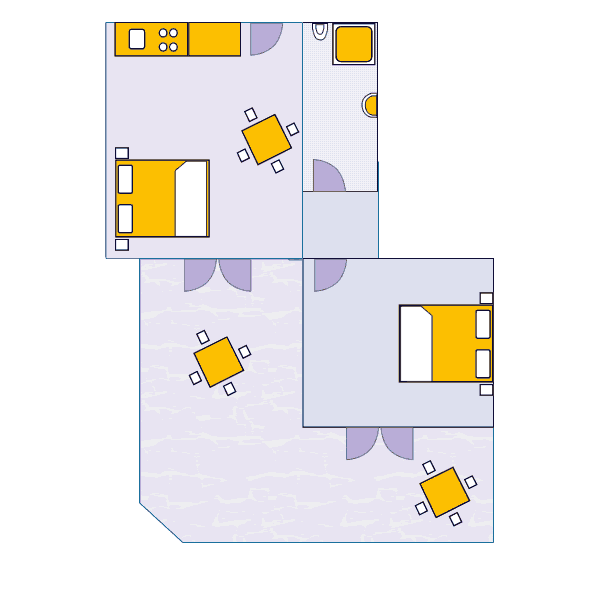 Půdorys apartmánu - 3 - 2+2