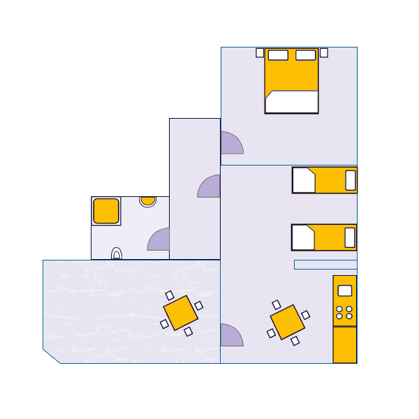 Schema essenziale dell'appartamento - 4 - 2+2